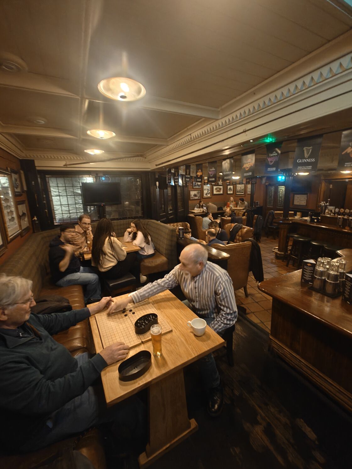 A game in progress with the club in the background